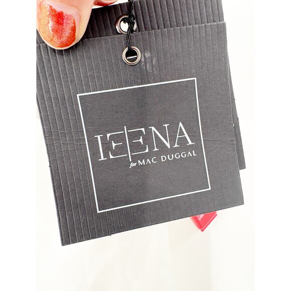 MAC DUGGAL Dress Size 2 NEW Mini White Rhinestone Strap Satin Flaw - Picture 4 of 9